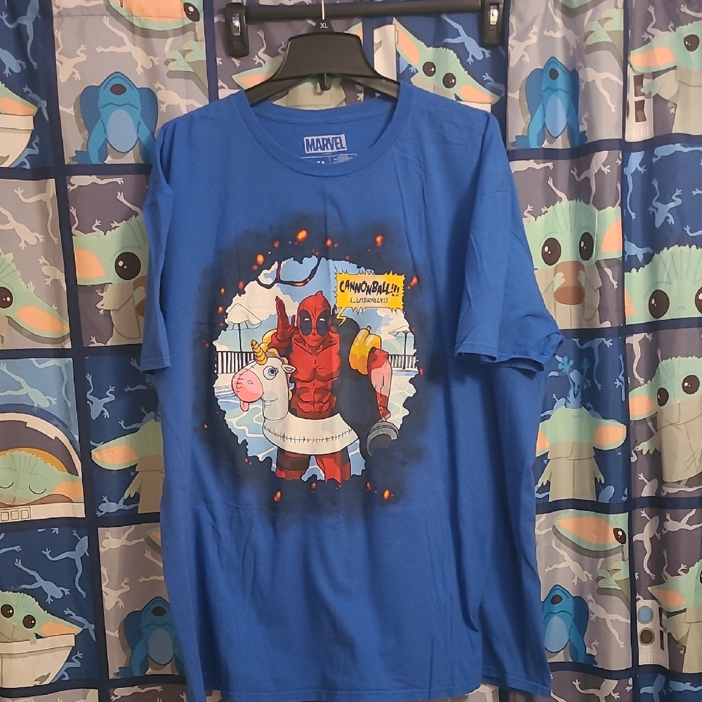Marvel Blue Deadpool Graphic Tee